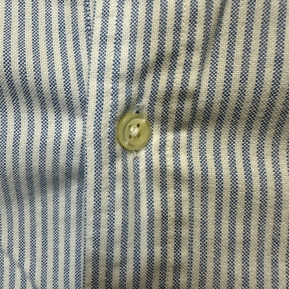 Polo Ralph Lauren Mens Slim Fit Blue White Striped Oxford Button Down Shirt S